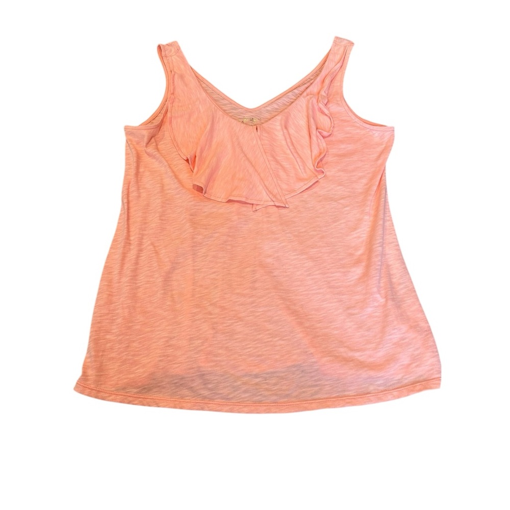 LILLY PULITZER Shari ruffled vneck tank in Cantaloupe